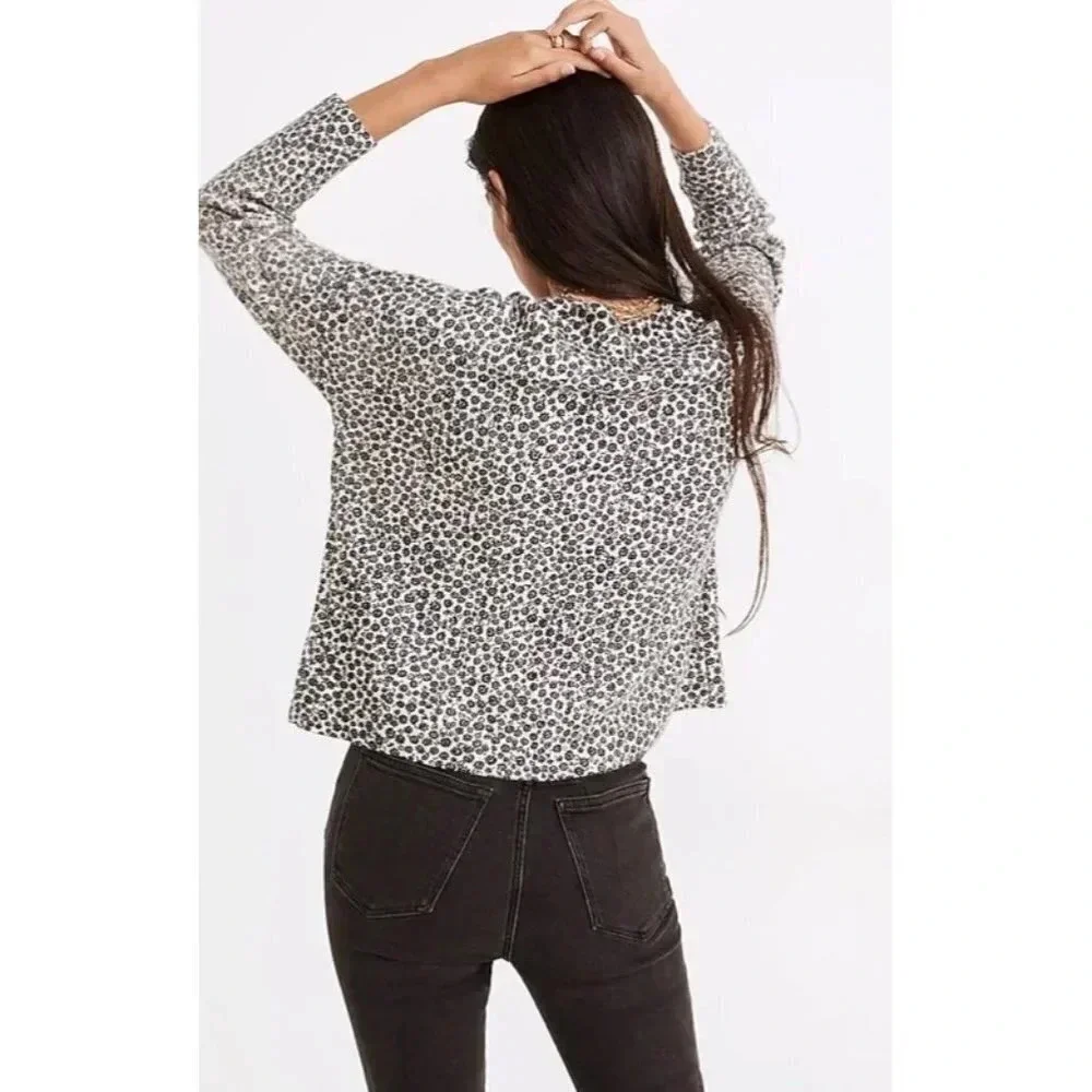 Madewell Wool Sweater Women’s Small Vintage Ditsy Cameron Ribbed Cardigan